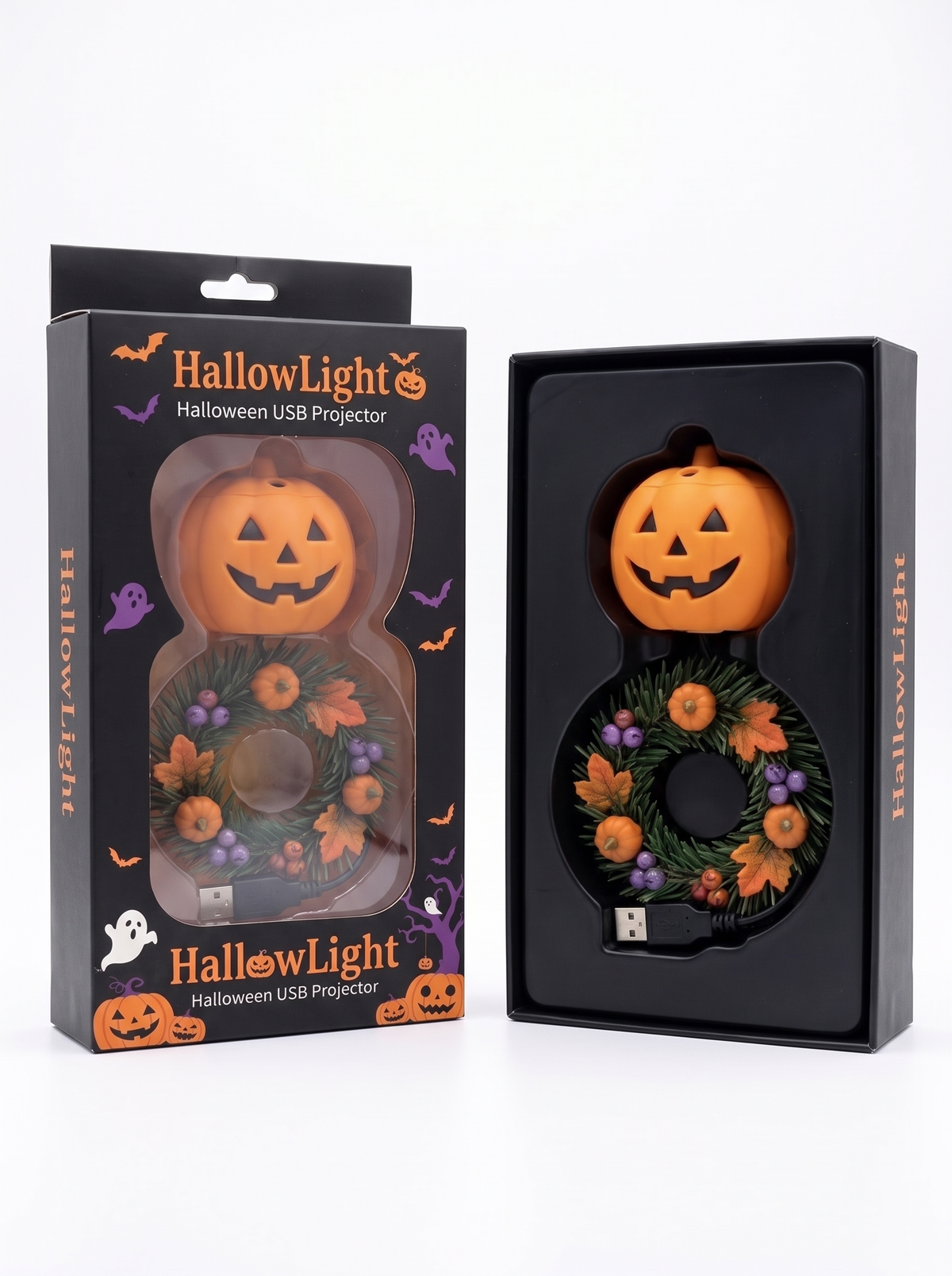 HallowLight window carton, closed and open